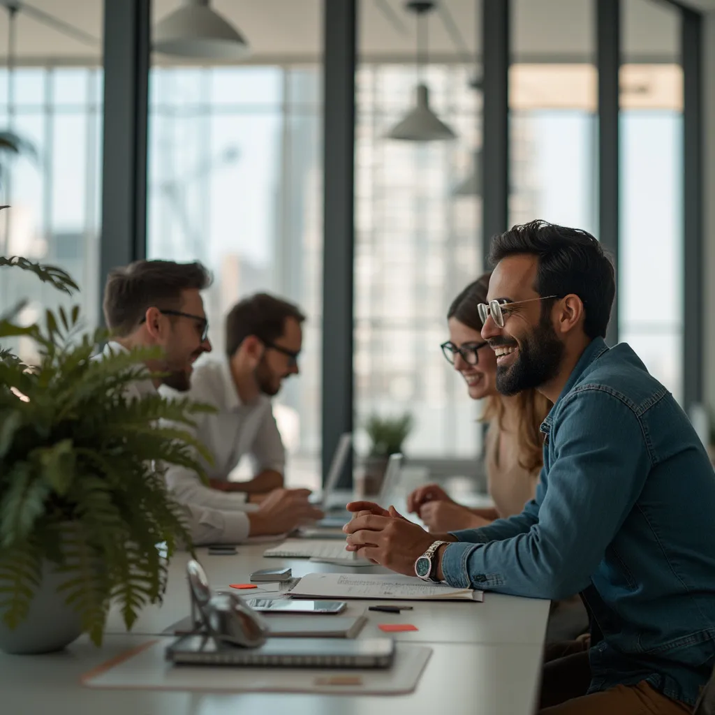 Equipo de FinanzasAR en un ambiente de trabajo colaborativo y moderno.
